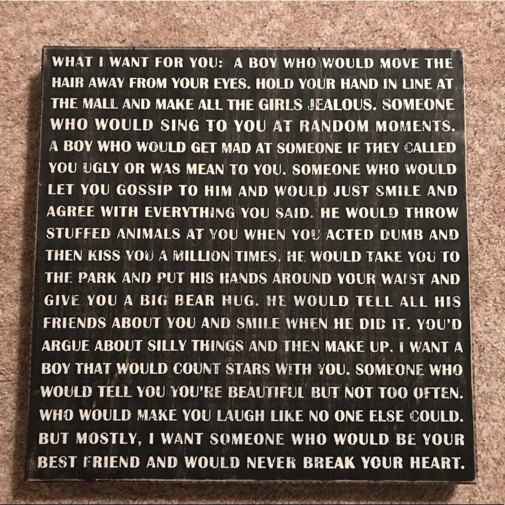 Romantic, cute, love wall hanging. The boy who..😍
